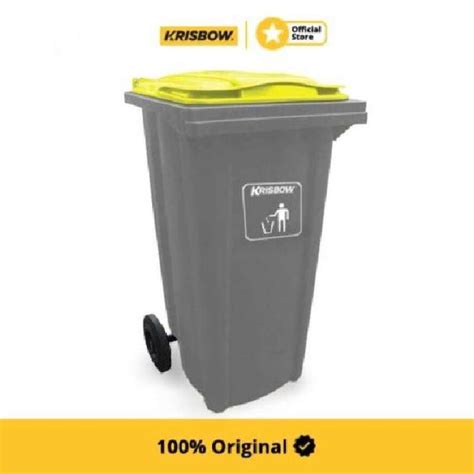 Jual Krisbow Dust Bin Tempat Sampah Plastik Neo 120 Ltr Abu Abu Di