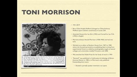 A Lecture On Toni Morrison S Recitatif YouTube