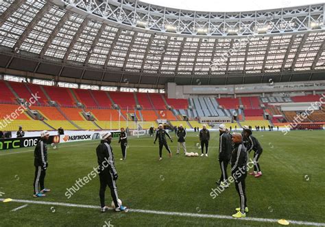 Players Anzhi Makhachkala Warm During Their Editorial Stock Photo ...