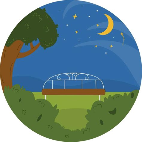 Vector illustration of night sky, evening park 34922363 Vector Art at ...