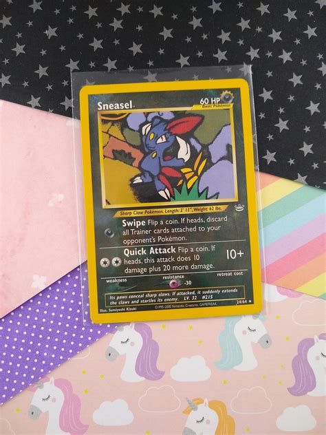 Vintage Rare Sneasel Neo Revelation Non Holo Pokemon Card Etsy