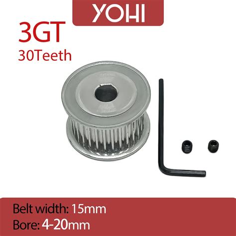 3gt 3m 30teeth Af Timing Belt Pulley Bore 4 5 6 6 35 7 8 10 11 12 12 7~20mm Belt Width 15mm