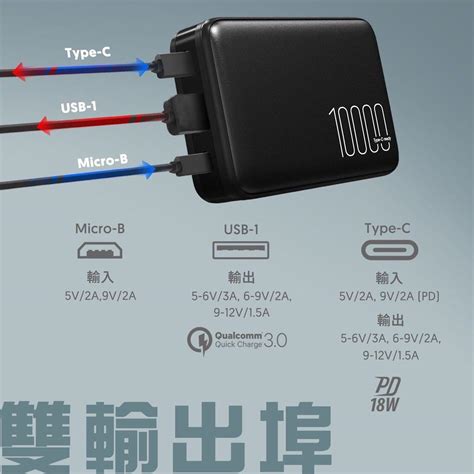 全新 行動電源 Sp Qp70 10000mah Qc Pd 行動電源 Type C 雙向快充 迷你 18w Bsmi認證 廣穎 手機及配件