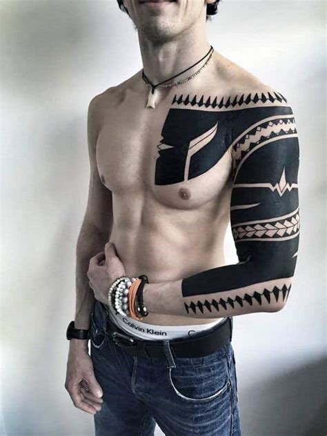 50 Tribal Chest Tattoos For Men - Masculine Design Ideas