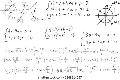 Fórmulas y expresiones matemáticas científicas Ilustración vector de