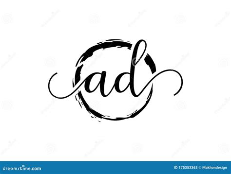 Initial Handwriting Logo Design With Brush Circle Handwritten Logo For