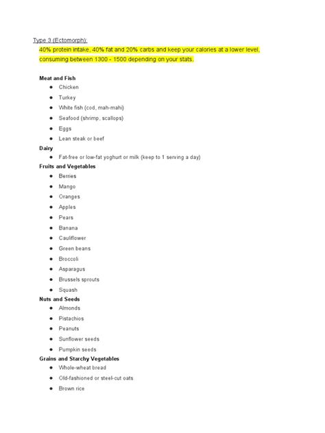 Metabolic Guide Types and Info | PDF | Foods | Strength Training