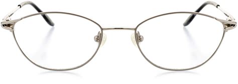 Optical Eyewear Oval Shape Titanium Full Rim Frame Prescription Eyeglasses Rx Shiny Silver