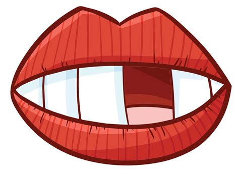 Cute and funny lips with uncomplete front teeth 19245262 Vector Art at ...