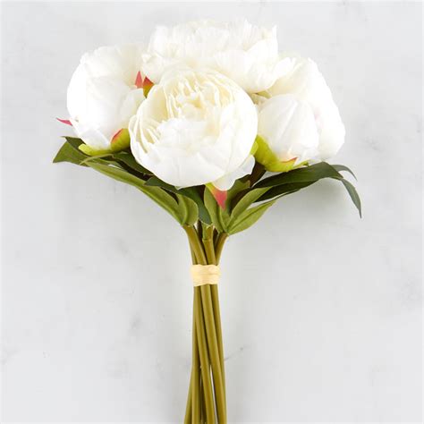 Cream Artificial Peony Bouquet Bushes Bouquets Floral Supplies