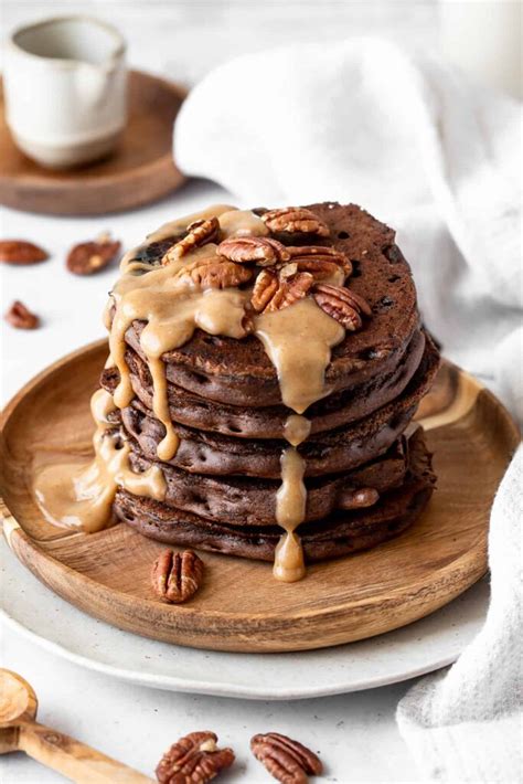 Vegan Gluten Free Fluffy Double Chocolate Pancakes Early Brawd