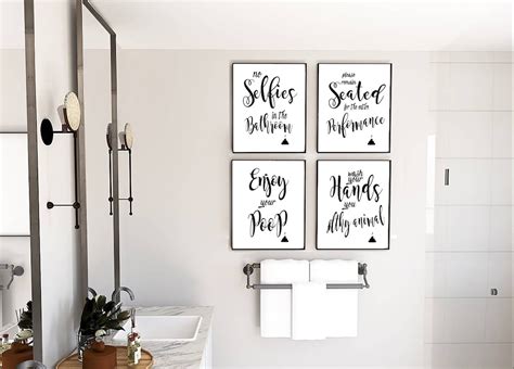 Bathroom Print Set Of 4 Bathroom Wall Prints Bathroom Art Print Wall