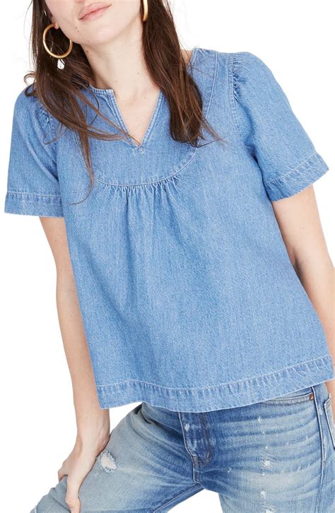 Madewell Denim Popover Swing Top Regular And Plus Size Nordstrom