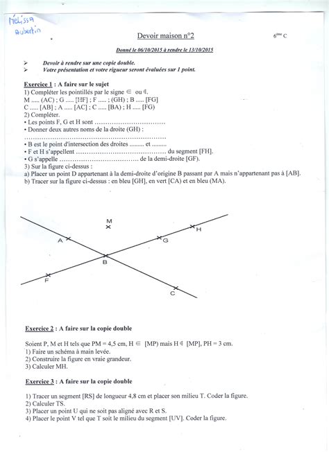 Devoir Maison De Math 6eme Geometrie Ventana Blog