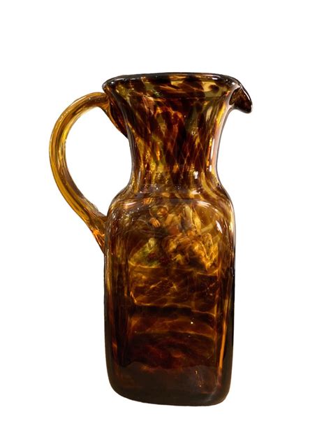 Carafe En Verre Ambr Aspect Cailles De Tortue