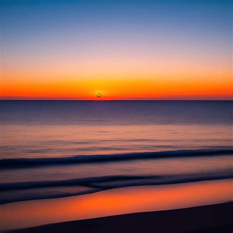 Premium Ai Image Beautiful Serene Sunset Over A Calm Ocean