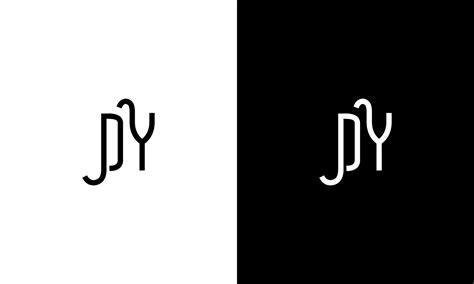 DY logo design. Letter DY logo design. DY initial logo icon design in black and white colors ...