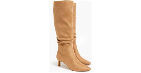 J Crew Sueded Slouch Knee High Boots In Brown Lyst