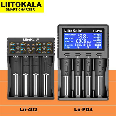 Liitokala Cargador De Bater A De Litio Lii PD4 18650 Para 1 2 V AA AAA