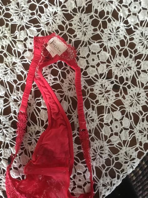 Valentines Red Bra Set Vintage Bikini Thong Matching Gem
