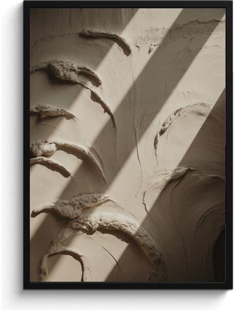 Abstracte Textuur Fotolijst A3 Zand Beige Muurkunst Moderne Wanddecoratie Klaar Om Bol