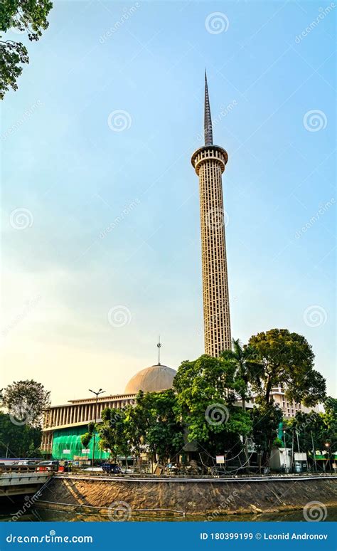 Minaret Of Istiqlal Mosque In Jakarta Indonesia Stock Image Image Of