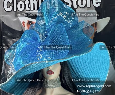 11125 Aqua Blue Stylish Church Hat For Women