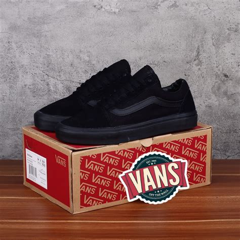 Jual Sepatu Vens Old Skool Hitam Polos Clasic Sneakers Sekolah / Sepatu ...