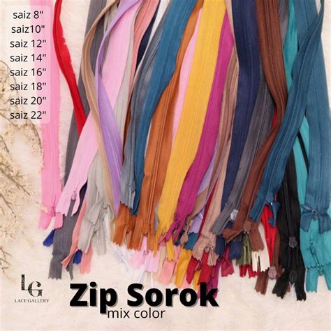 100PCS 14 ZIP SOROK ZIP SEMBUNYI INVISIBLE ZIPPER RANDOM COLOUR