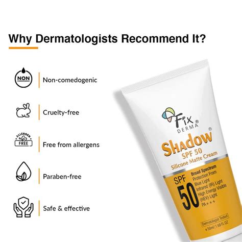 Buy Fixderma Shadow Spf Sunscreen Silicone Matte Cream For Oily Skin