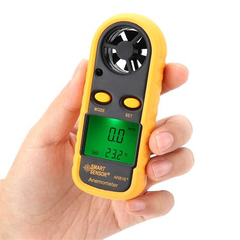 Digital Wind Speed Temperature With Lcd Display Ar Handheld Digital