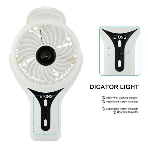 ETONG Portable Handheld USB Misting Fan Personal Cooling Mist