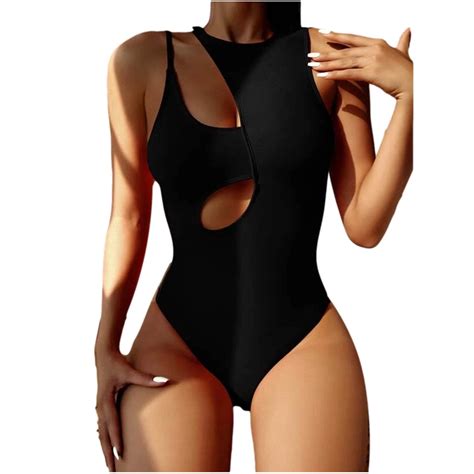 Tponi Cute One Piece Swimsuit For Women One Piece Black Swimsuit