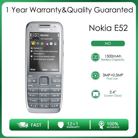 Nokia E52 Original Unlocked Mobile Phone 24 Inches 3mp 1500mah 3g High