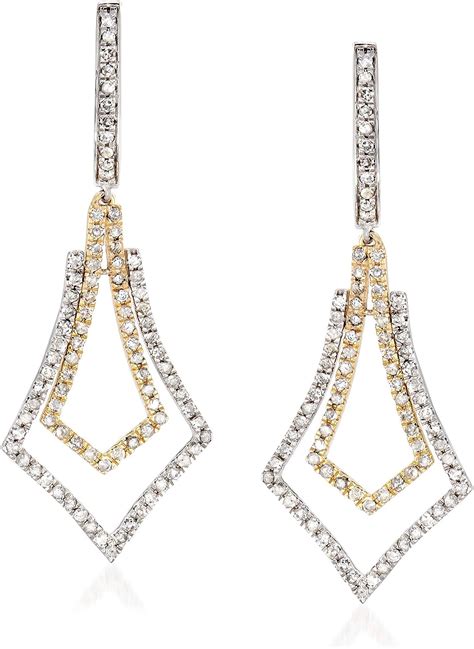 Amazon Ross Simons 1 00 Ct T W Diamond Drop Earrings In Sterling