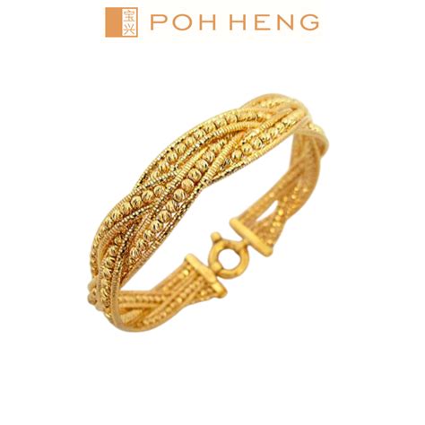 Poh Heng Jewellery 22k Bangle In Yellow Gold [price By Weight] Shopee Singapore