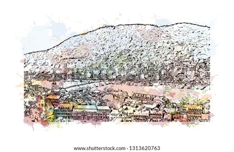 Heidelberg Castle Ruin Germany Landmark Heidelberg Vector De Stock