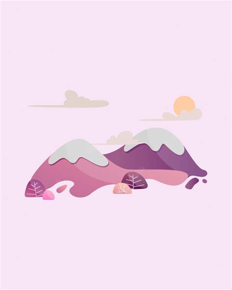 Premium Vector | Mountain Vector Illustration in Minimalist Style