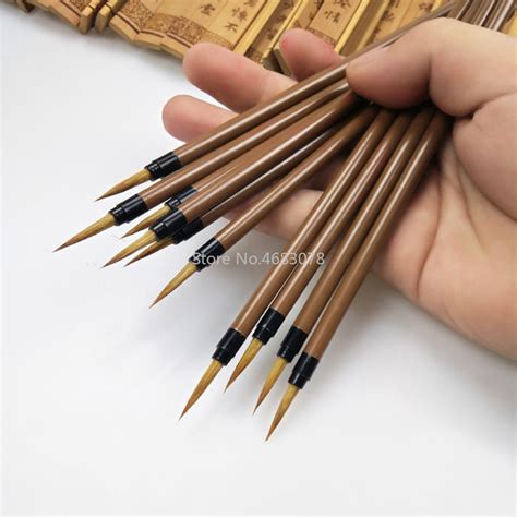 Pcs Set Brown Hook Line Fine Paint Brush Chinese Grandado