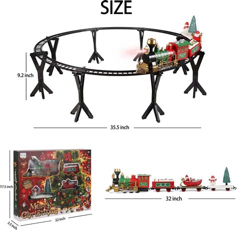 Buy Christmas Train Set with Railway Tracks, Christmas Tree and Santa ...