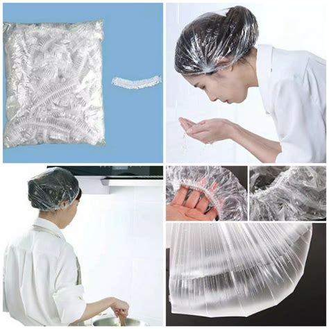 Jual Penutup Kepala Shower Cap Isi 50 Pcs Shower Cap Plastik Sekali