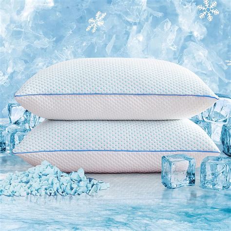 Cooling Bed Pillows 2 Pack Standard Size Shredded Memory