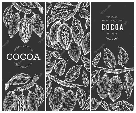 Набор баннеров какао. шоколадные бобы какао | Премиум векторы