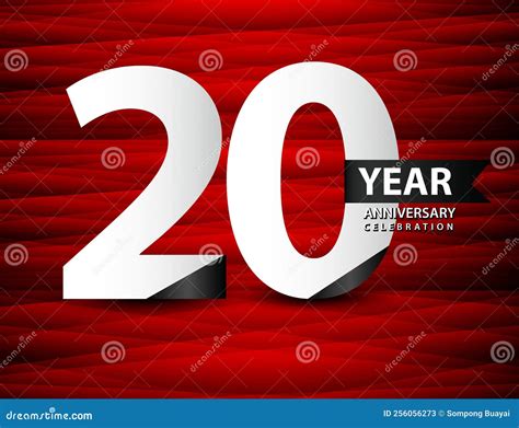 20 Year Anniversary Celebration Logo Vector On Red Background 20