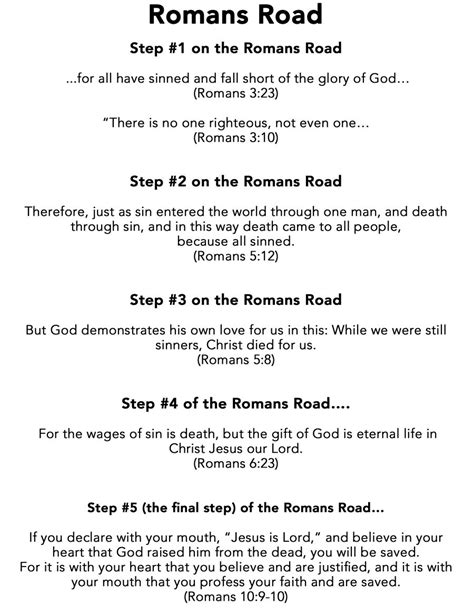 Romans Road Steps Roman Road To Salvation Bible Study Lessons Bible