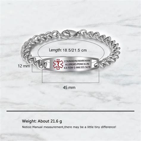 Custom Medical Bracelet Waterproof Sport Alert Id Bracelet Stainless