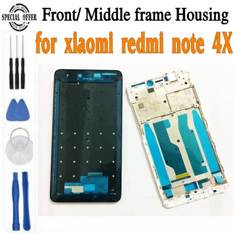 For Xiaomi Redmi Note 4x Middle Frame Black White Front Housing Middle