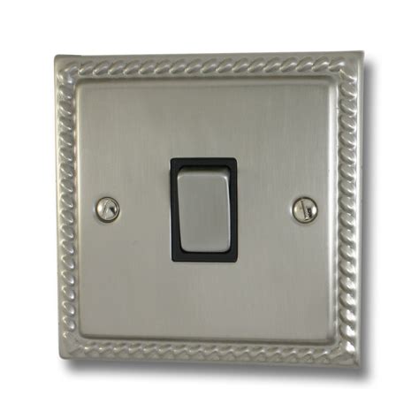 Gh Georgian Satin Nickel Light Switch 1 Gangblack Insertmatching