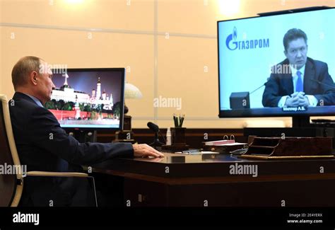 Russian President Vladimir Putin Holds A Video Conference Meeting With