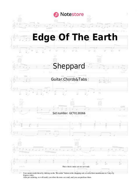 Edge Of The Earth Chords And Tabs Sheppard In Note Store Guitar